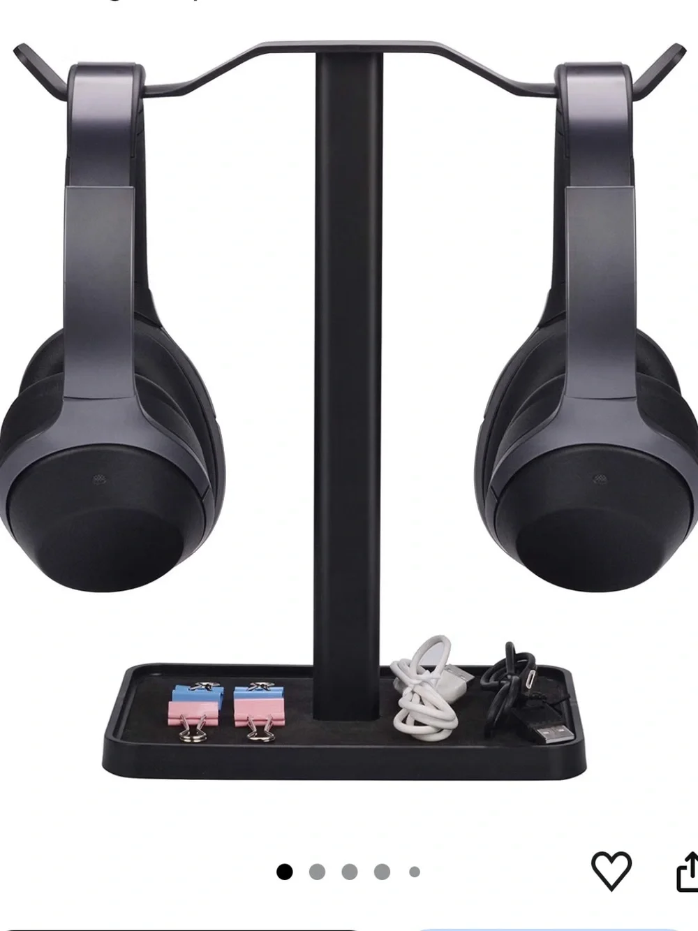Neetto Dual Headphone Stand in Black